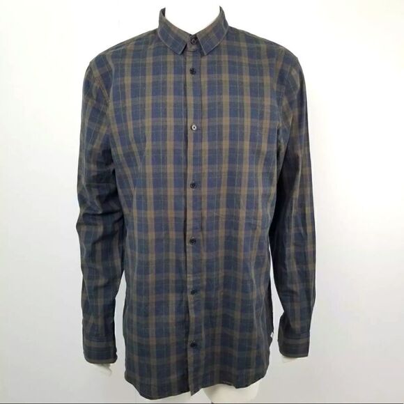Sovereign Code Mens Brown Plaid Long Sleeve Button Down Shirt Size XXL 2XL NWT - Picture 1 of 6